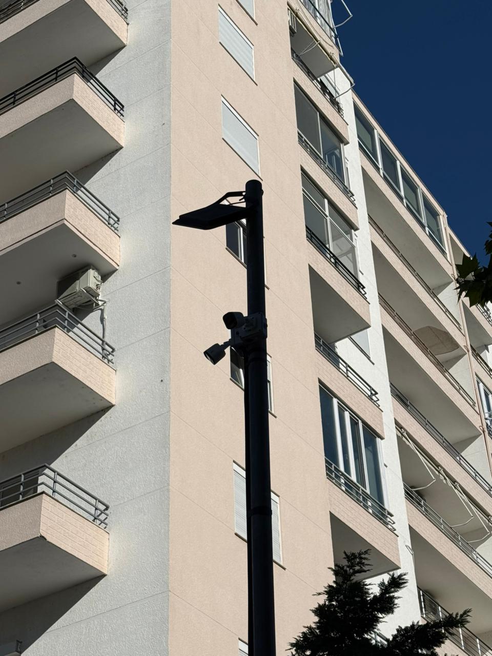 Pole-mounted security camera