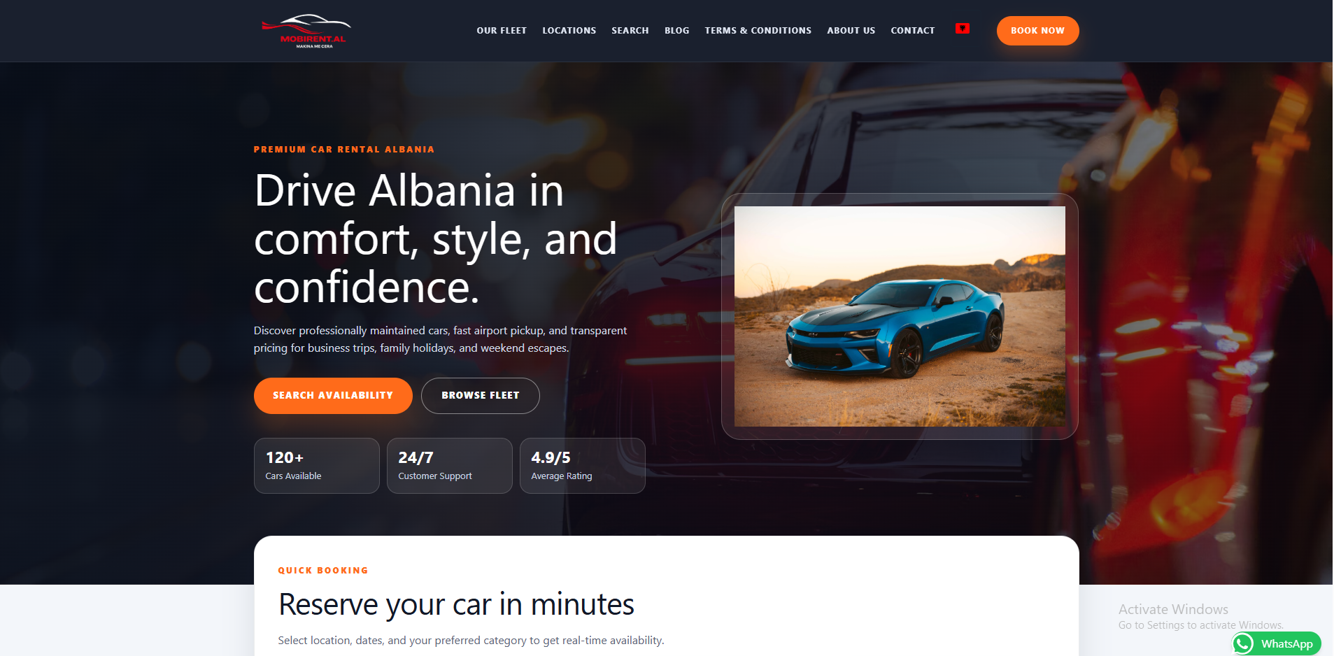 Mobirent desktop preview